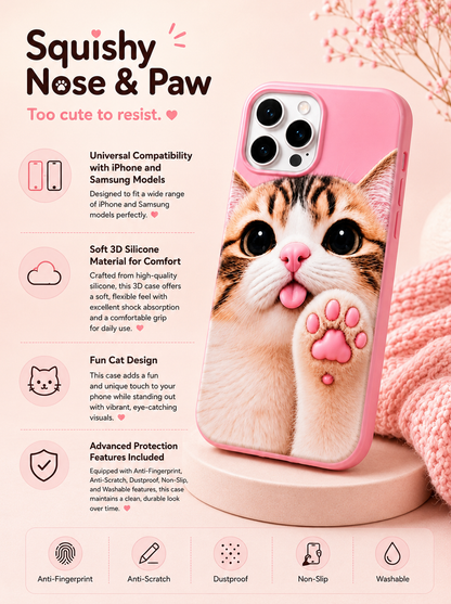 3D Squishy Cat Phone Case